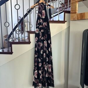 Yumi Kim Black and Purple Floral Dress